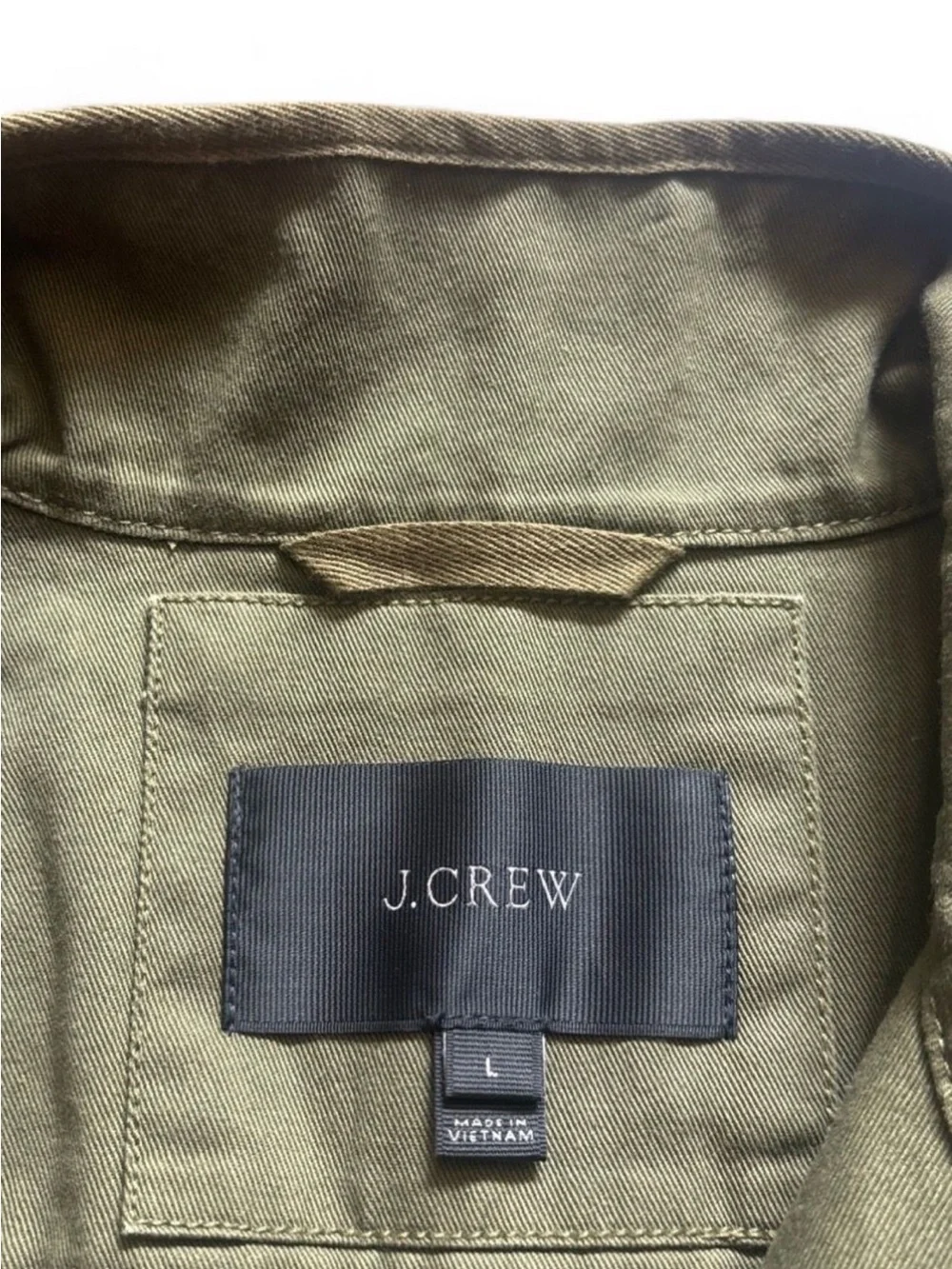 J Crew Olive Utility Field Jacket Womens Chore Coat Sz Large Classic Military